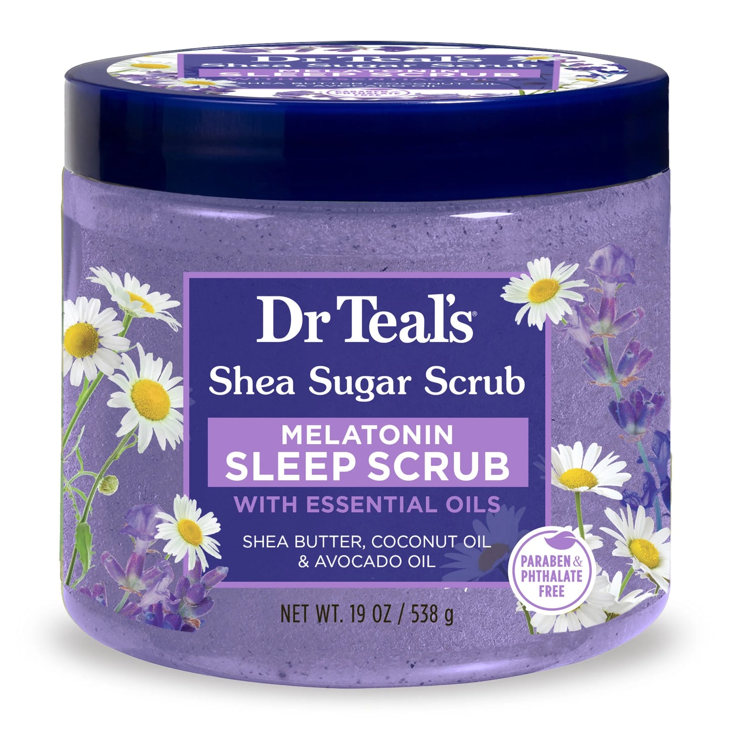 Dr Teal’s Shea Sugar Sleep Scrub with Melatonin, Lavender & Essential Oils 538g