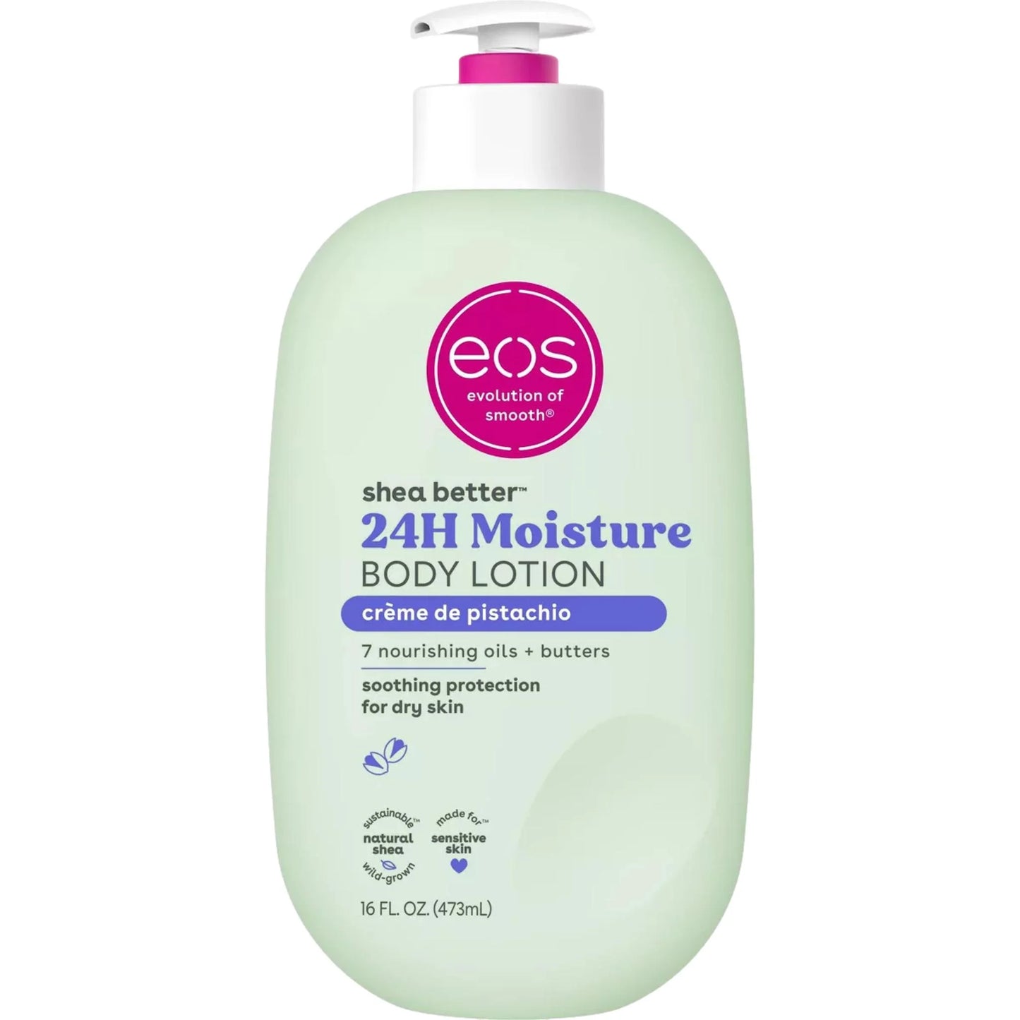 eos Shea Better Body Lotion- Crème de Pistachio, 24-Hour Moisture Skin Care 16 fl oz