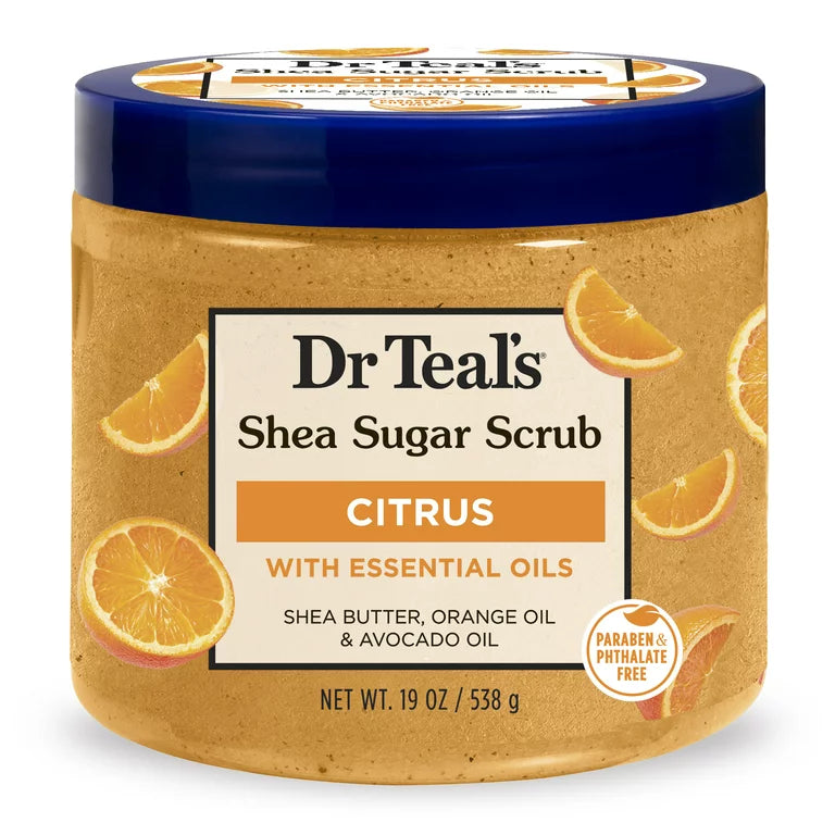 Dr Teal's Shea Sugar Body Scrub, Citrus with Essential Oils 538g