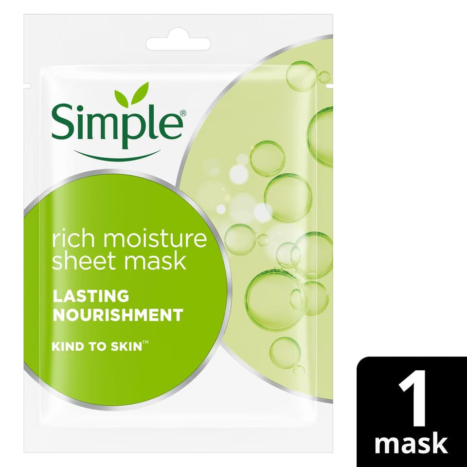 Simple Kind To Skin Rich Moisture Sheet Mask