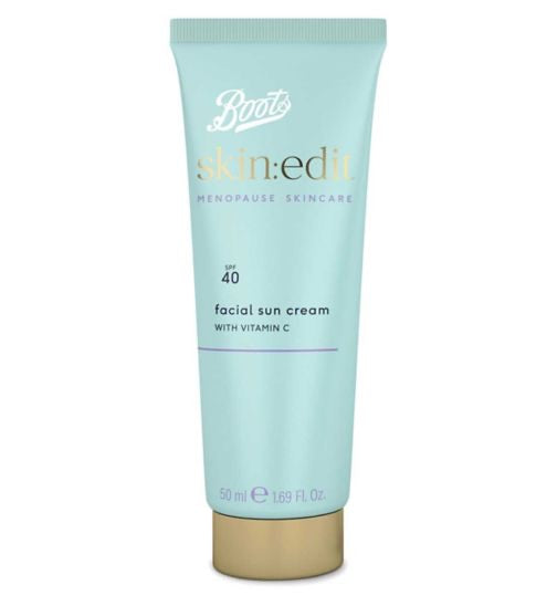 Boots Skin Edit Facial Sun Cream with Vitamin C SPF40 50ml allessentials