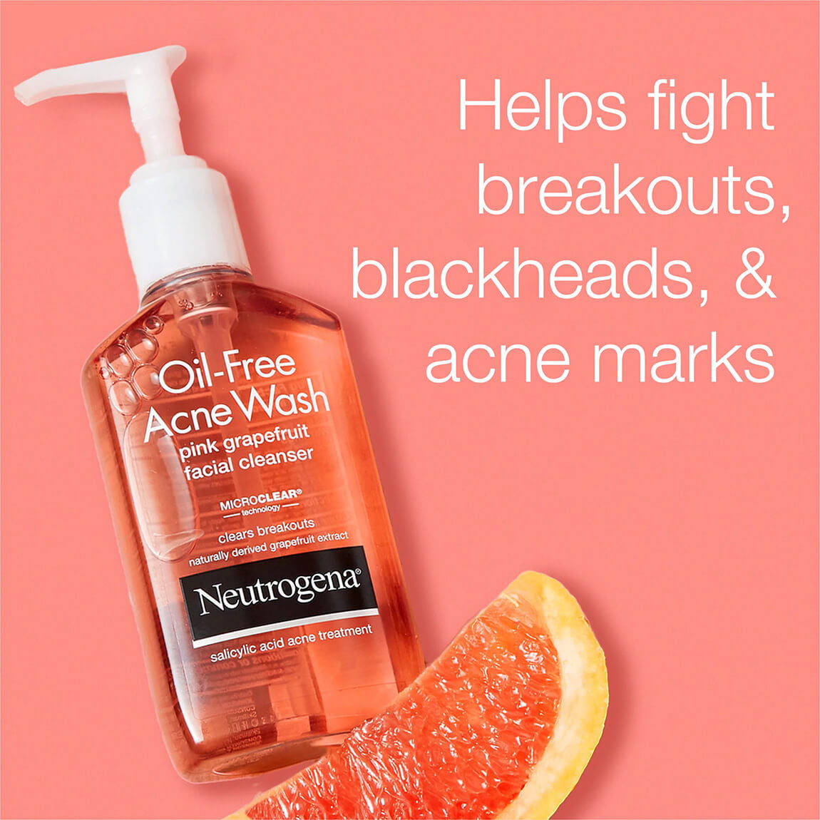 Neutrogena Oil-Free Acne Wash Pink Grapefruit Facial Cleanser 177ml