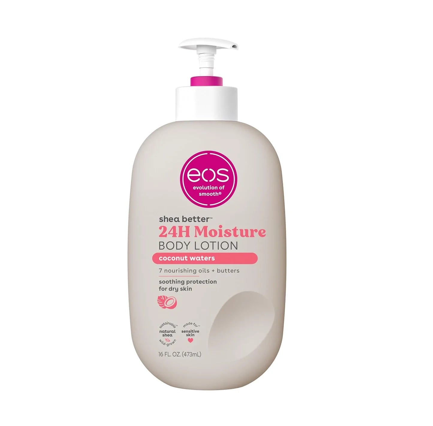 eos coconut waters body lotion shea better 24hr moisture - 16 oz/473 ml