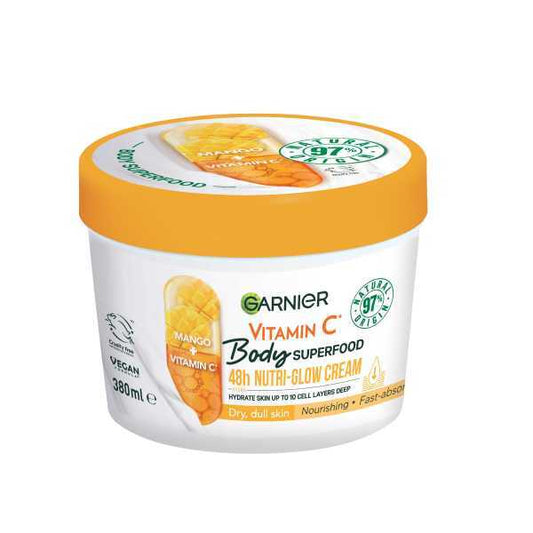 Garnier Body Superfood, Nutri Glow Body Cream Vitamin C & Mango 380ml