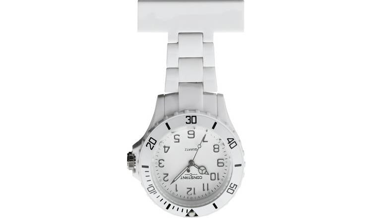 Constant Nurses' White Sports Fob Pin Fastening Watch