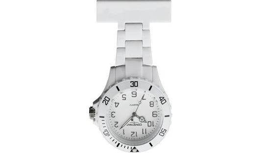 Constant Nurses' White Sports Fob Pin Fastening Watch