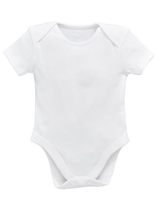 Baby Unisex 5 Pack short sleeve bodysuits - white