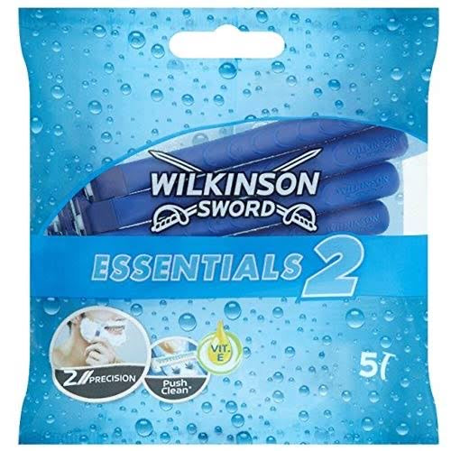 Wilkinson Sword Essentials 2 Men's Blue Disposable Razor 5's