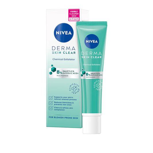 NIVEA Derma Skin Clear Chemical Exfoliator with Salicylic Acid, 40ml