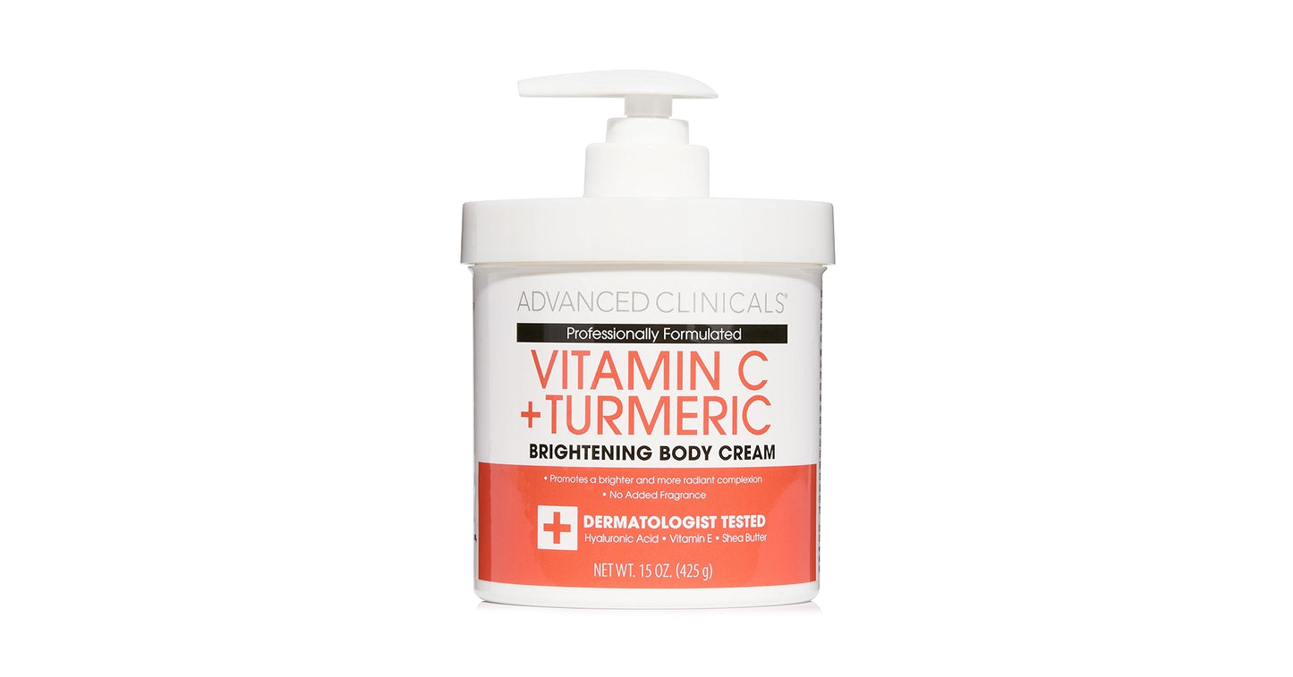 Advanced Clinicals Vitamin C + Turmeric brightening body cream (425g) FRAGRANCE FREE