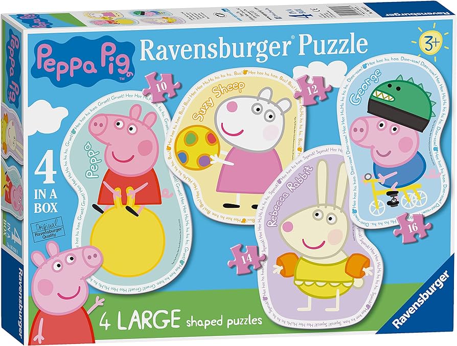 Ravensburger Peppa Pig 4 Large Shaped Jigsaw Puzzles