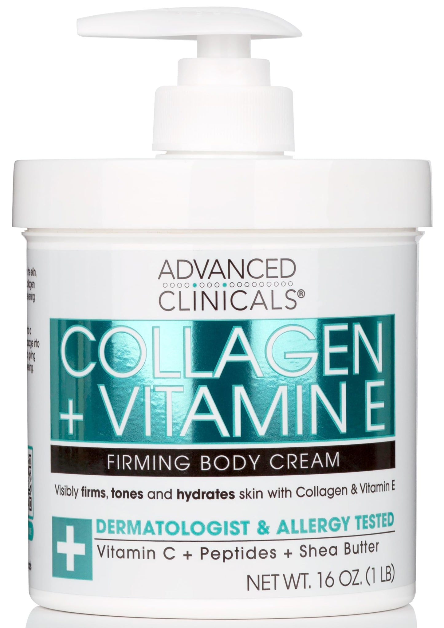 Advanced Clinicals Collagen Cream W/Vitamin E & Cocoa Butter Firming Body Lotion & Face Moisturizer