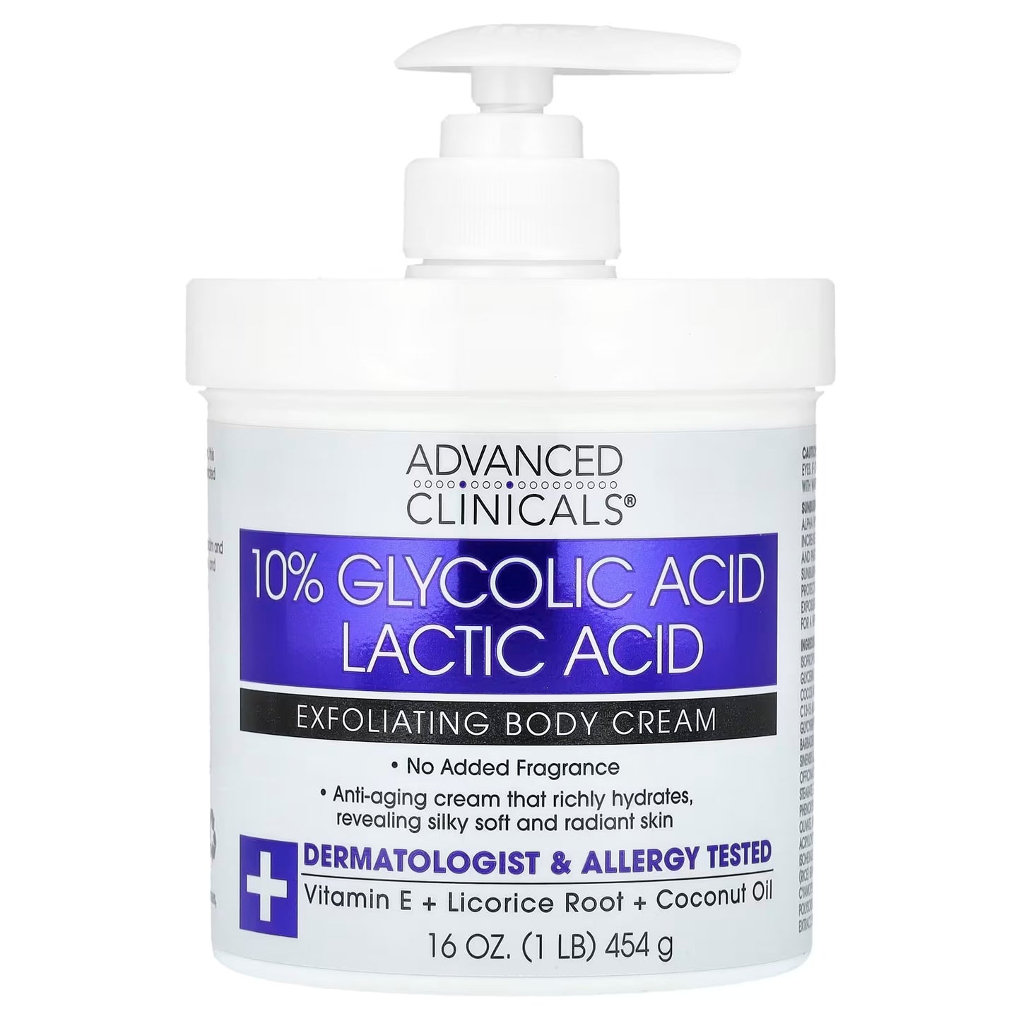 Advanced Clinicals 10% Glycolic Acid + Lactic Acid Body Lotion