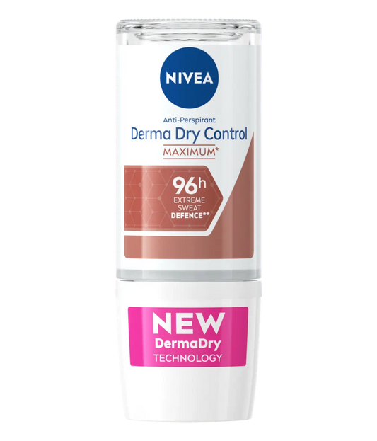 NIVEA DERMA DRY CONTROL 96H MAXIMUM ANTI-PERSPIRANT ROLL-ON EXTREME SWEAT DEFENCE 50ml