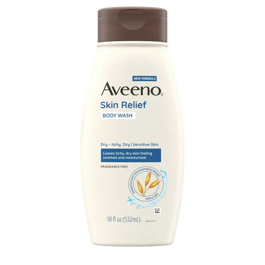Aveeno Skin Relief Body Wash, Fragrance-Free, Sensitive Skin, 18 fl. oz