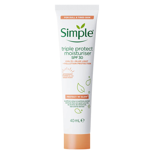 Simple Protect 'N' Glow Triple Protect Moisturiser Spf 30 40ml