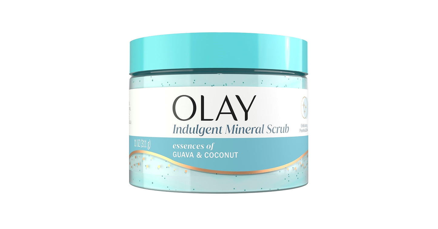 Olay Indulgent Mineral Scrub Body Wash with Essences of Guava and Coconut , 11 oz