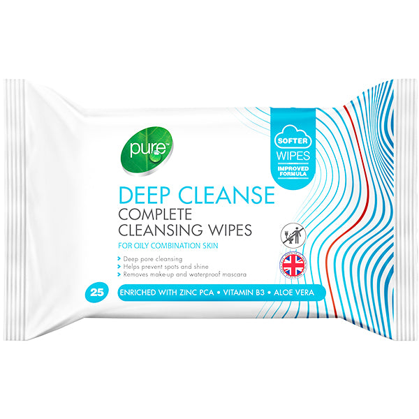 Pure Deep Cleanse Complete Cleansing Facial Wipes 25 Pack